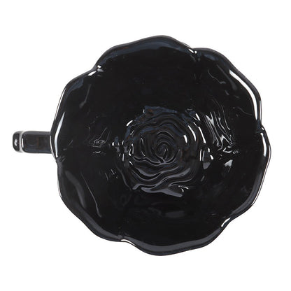 Black Rose Teacup and Saucer