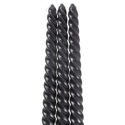 Set of 3 Dark Romance Twist Taper Candles