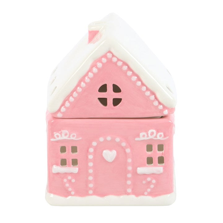 Pink Gingerbread House Ceramic Oil Burner