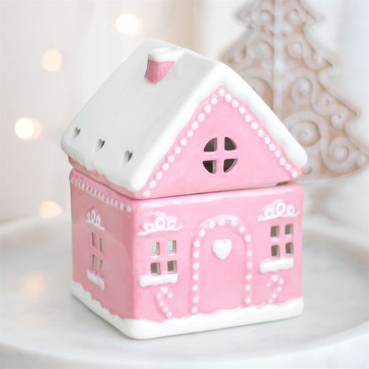 Pink Gingerbread House Ceramic Oil Burner