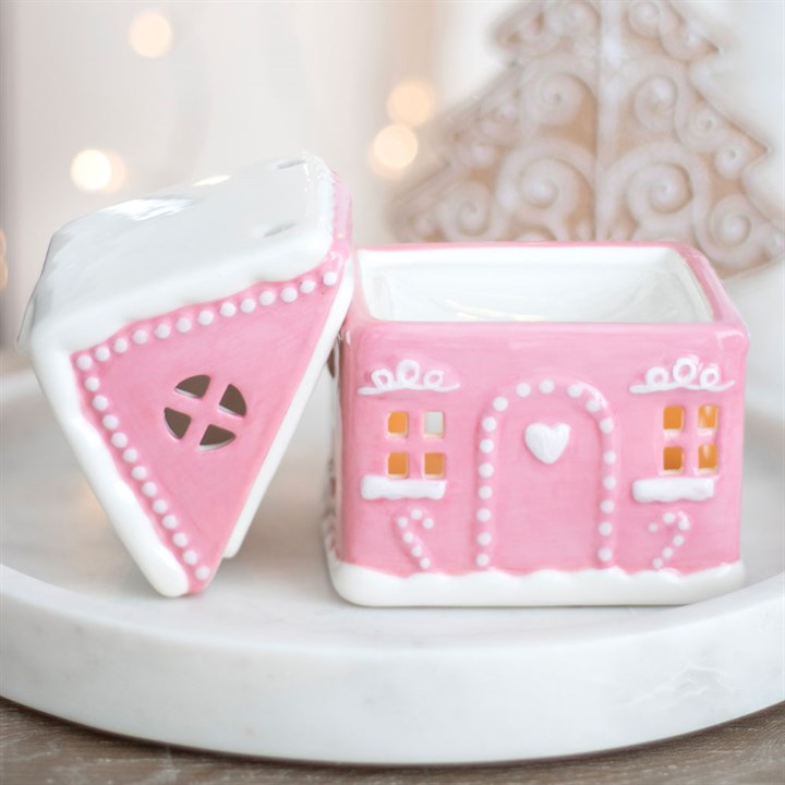 Pink Gingerbread House Ceramic Oil Burner