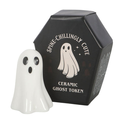 Mini Ceramic Ghost Token in Coffin Box