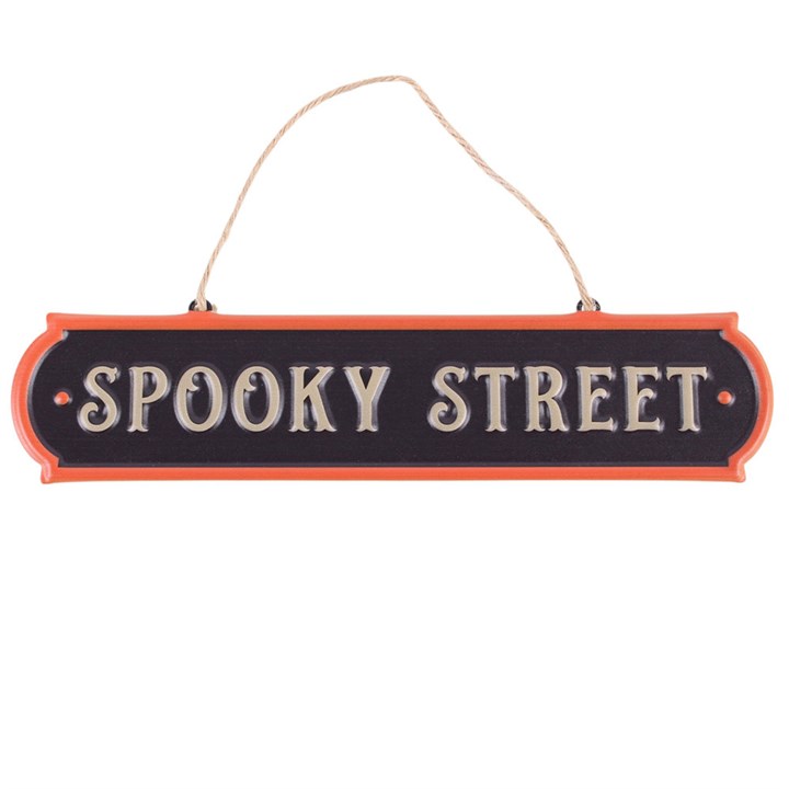 Spooky Street Hanging Metal Sign