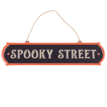 Spooky Street Hanging Metal Sign