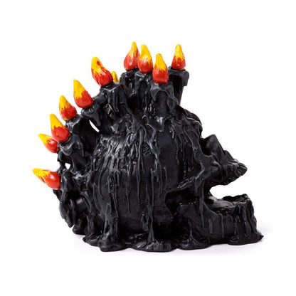 Black Screaming Skull with Candles & Melted Wax