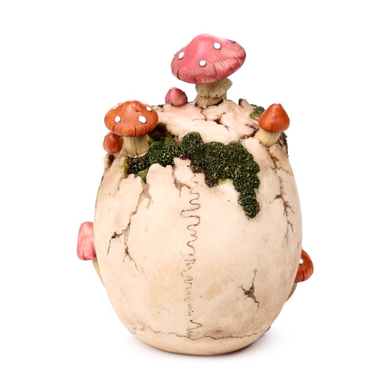 Natural Decay Skull & Mushroom Figurine