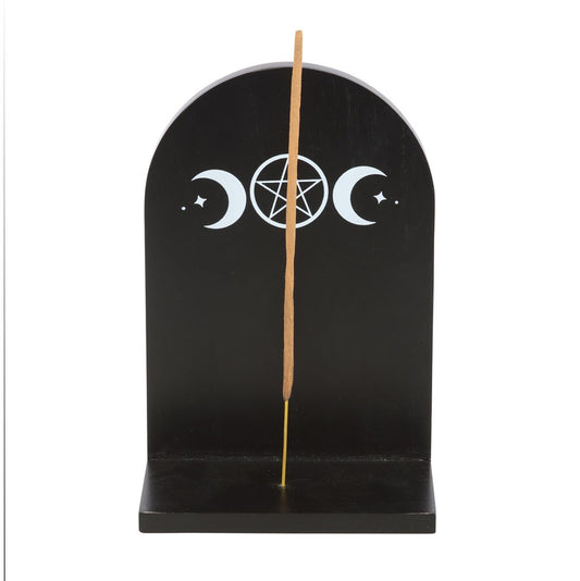 Black Triple Moon Incense Holder Shelf