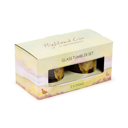 Jan Pashley Highland Coo Glass Tumbler Set