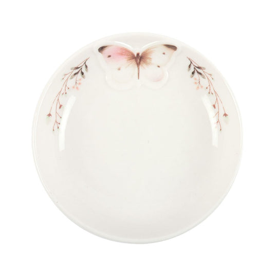 White Butterfly Trinket Dish