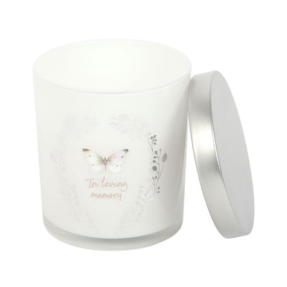 In Loving Memory White Butterfly Vanilla Candle