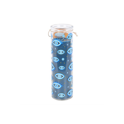 All Seeing Eye Print White Rose Tube Candle