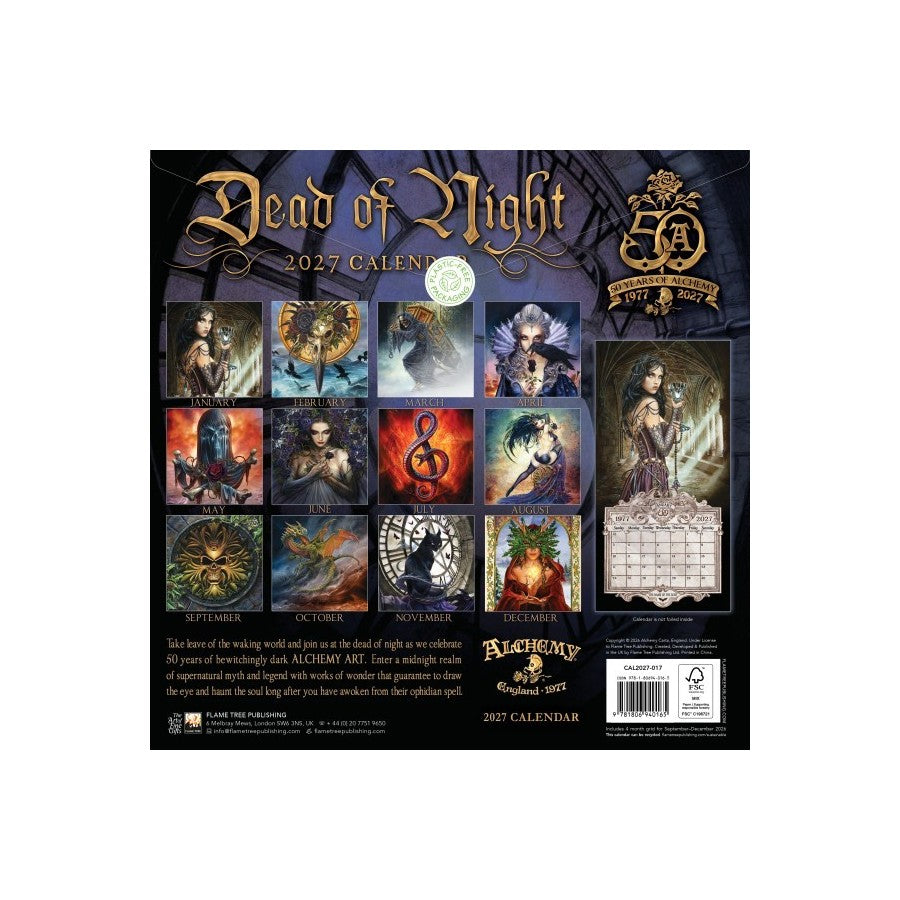 Alchemy Gothic 'Dead Of The Night' Full Colour 2027 Wall Calendar