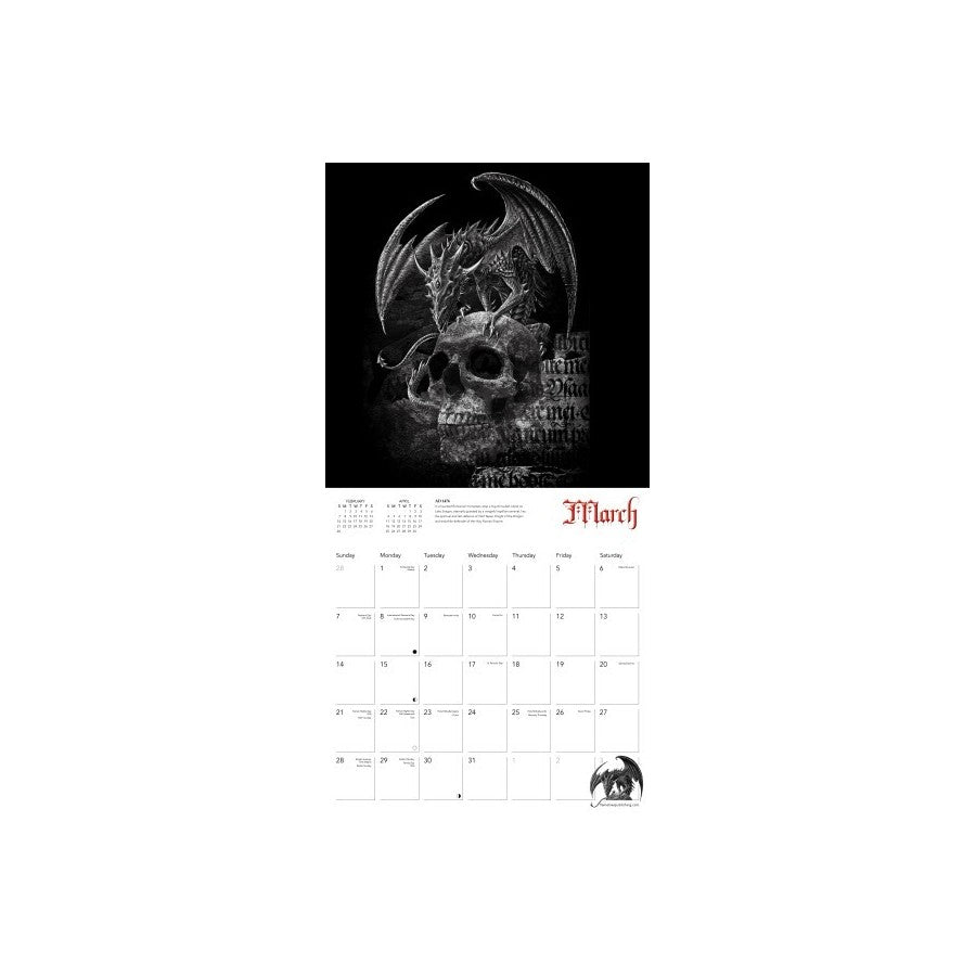 Alchemy Gothic 'Neverworld' Black & White 2027 Wall Calendar