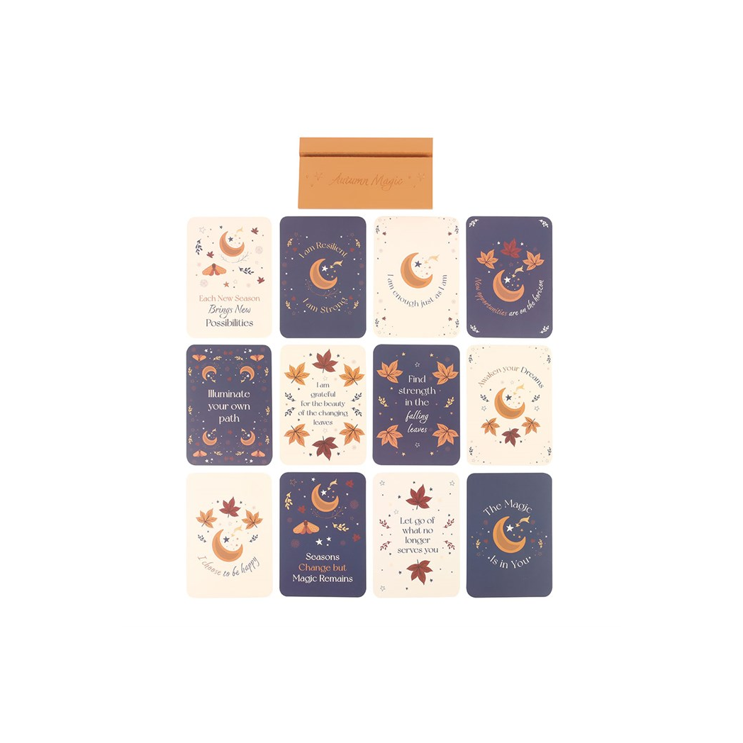 Autumn Magic Affirmation Cards with Wooden Stand