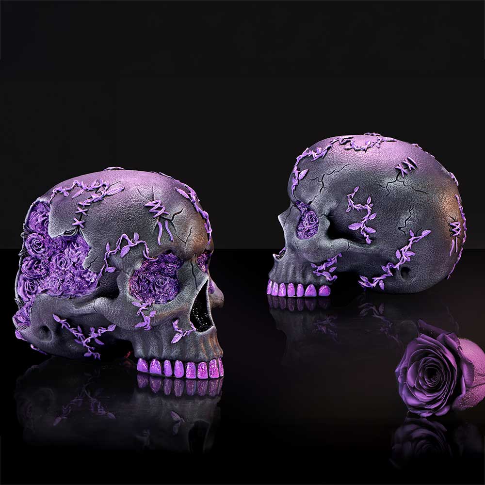 Rose Geode Skull