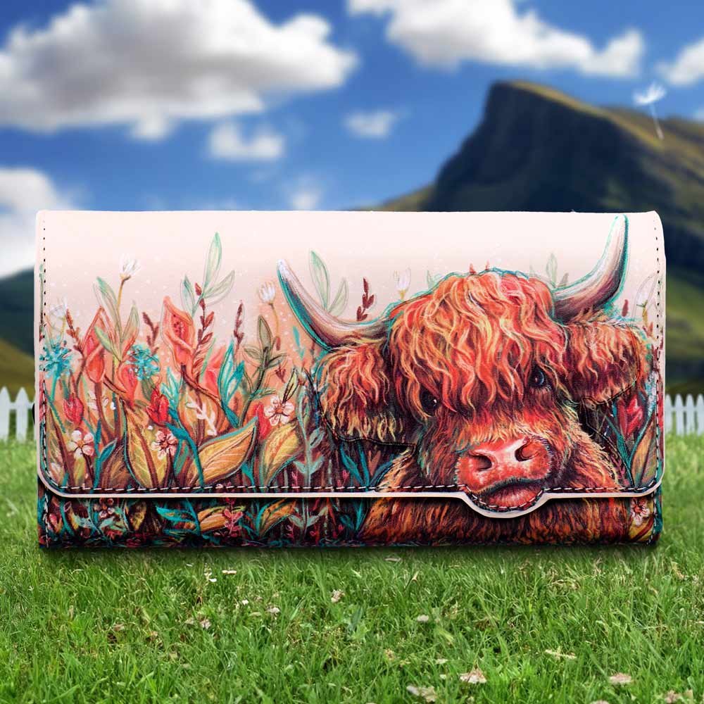 Highland Cow Embossed Purse