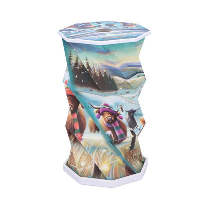 Winter Highland Cows Foldable Lamp