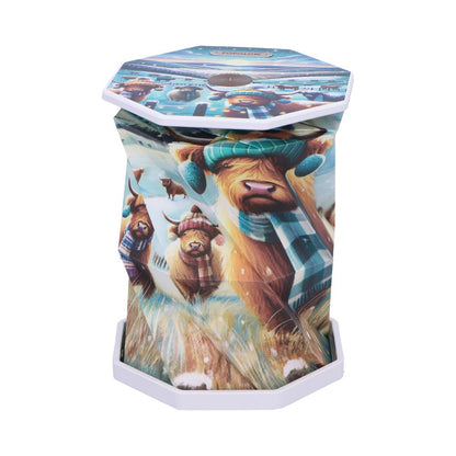 Winter Highland Cows Foldable Lamp