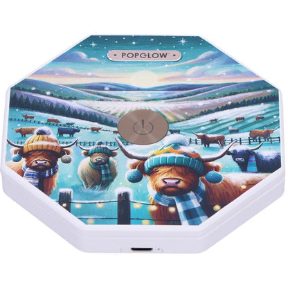 Winter Highland Cows Foldable Lamp