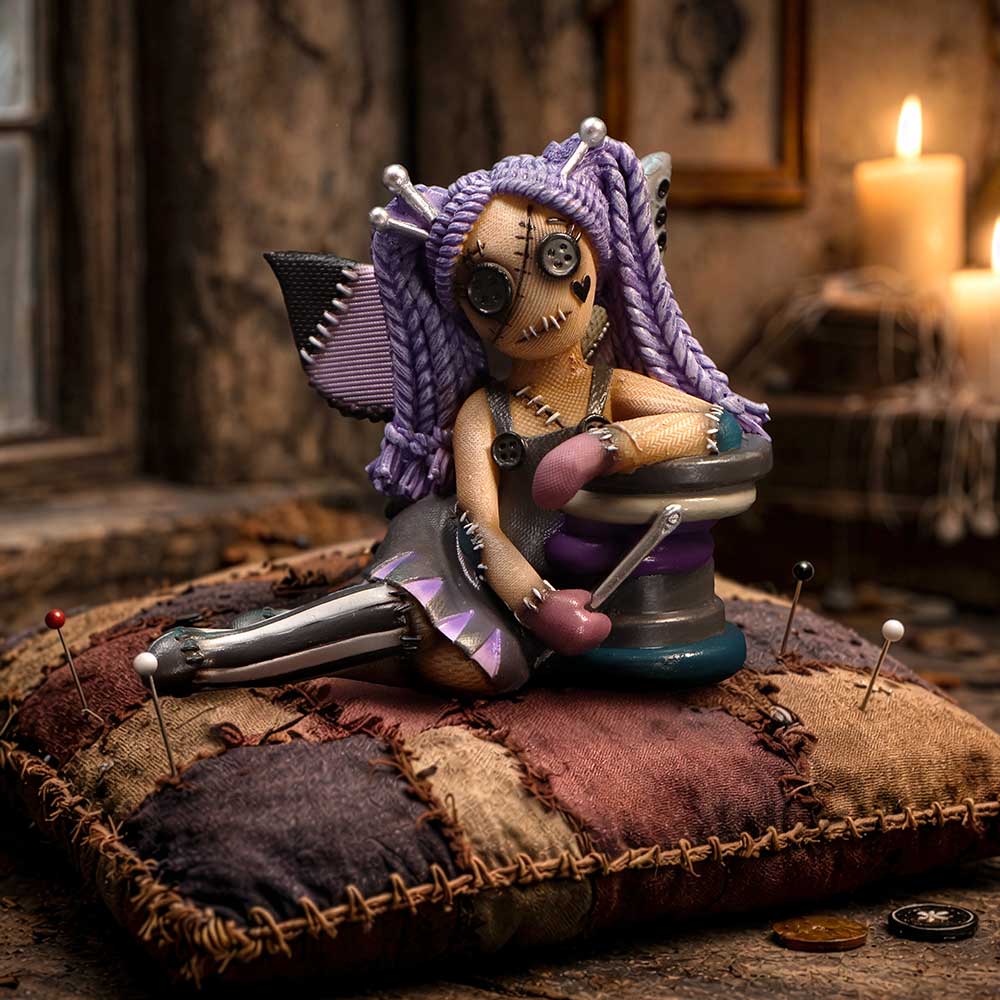 The Stitchlings Pinny Thimble Voodoo Figurine