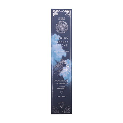 Lavender Zodiac Gemstone Crystal Incesne - Aquarius