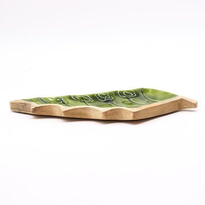 Lost in the Forest -  Enamel Leaf Wooden Bowl