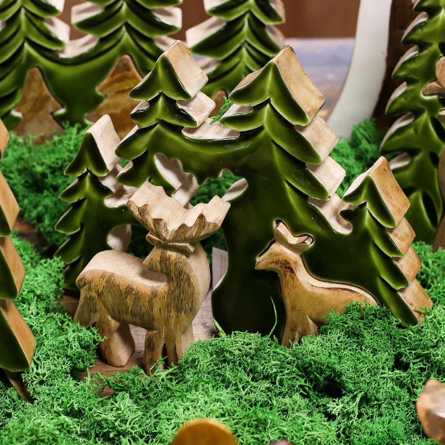 Lost in the Forest -  Two Deer in the Forest 3D Wooden Decoration