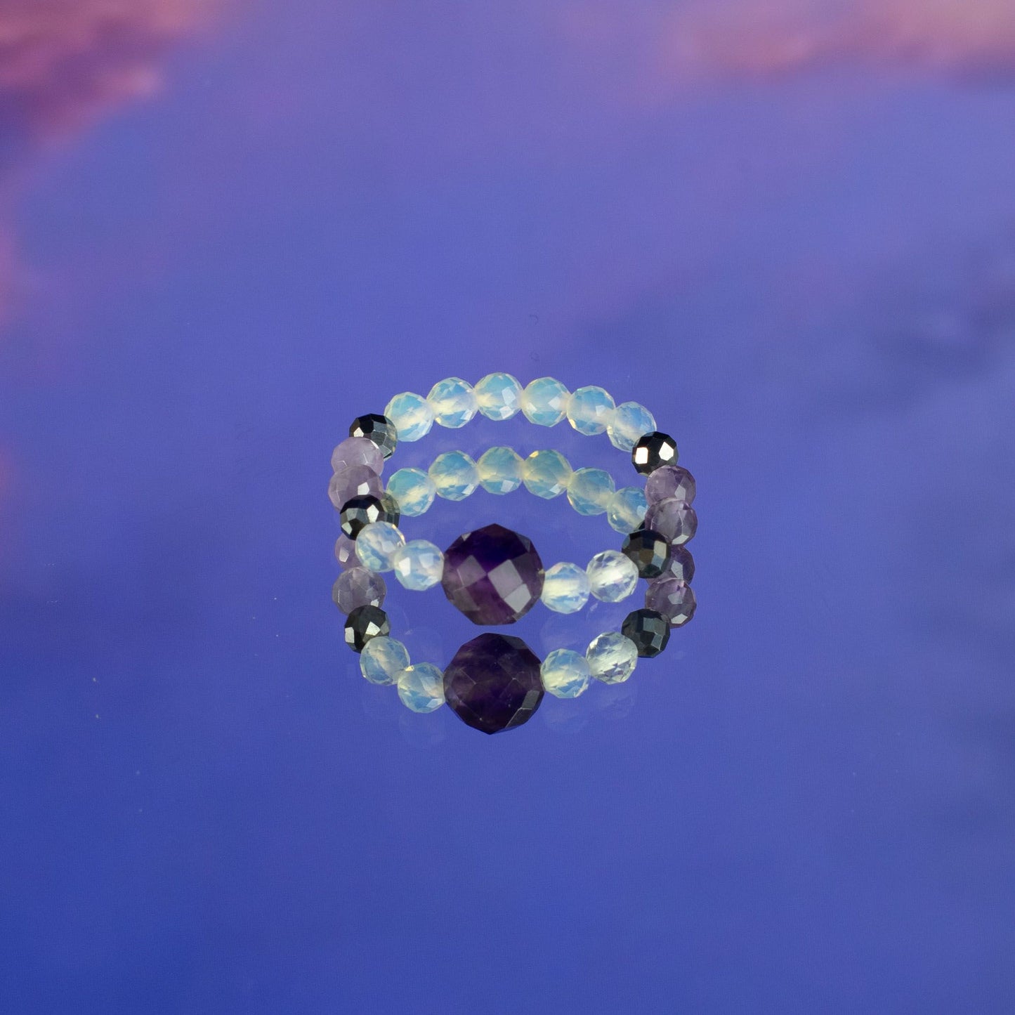 Nymph Spirit Gemstone Ring Set - Full Moon