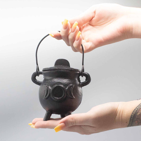 Cast Iron Cauldron with Triple Moon