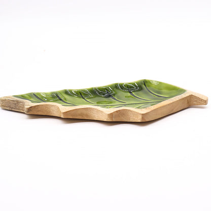Lost in the Forest -  Enamel Leaf Wooden Bowl