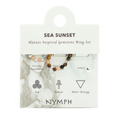 Nymph Spirit Gemstone Ring Set - Sea Sunset
