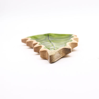 Lost in the Forest -  Enamel Leaf Wooden Bowl