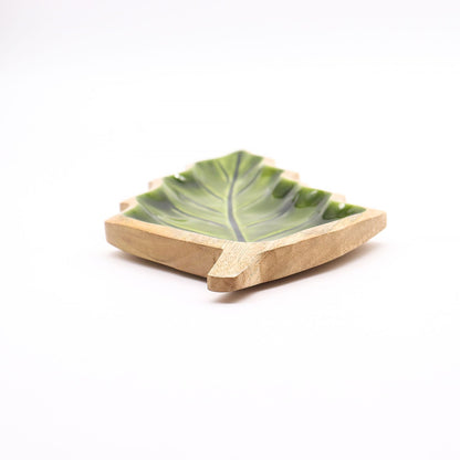 Lost in the Forest -  Enamel Leaf Wooden Bowl