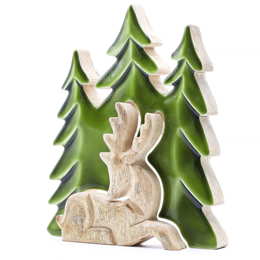 Lost in the Forest -  Stag in the Forest 3D Wooden Decoration