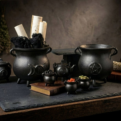 Small Cast Iron Ritual Pot with Pentagram