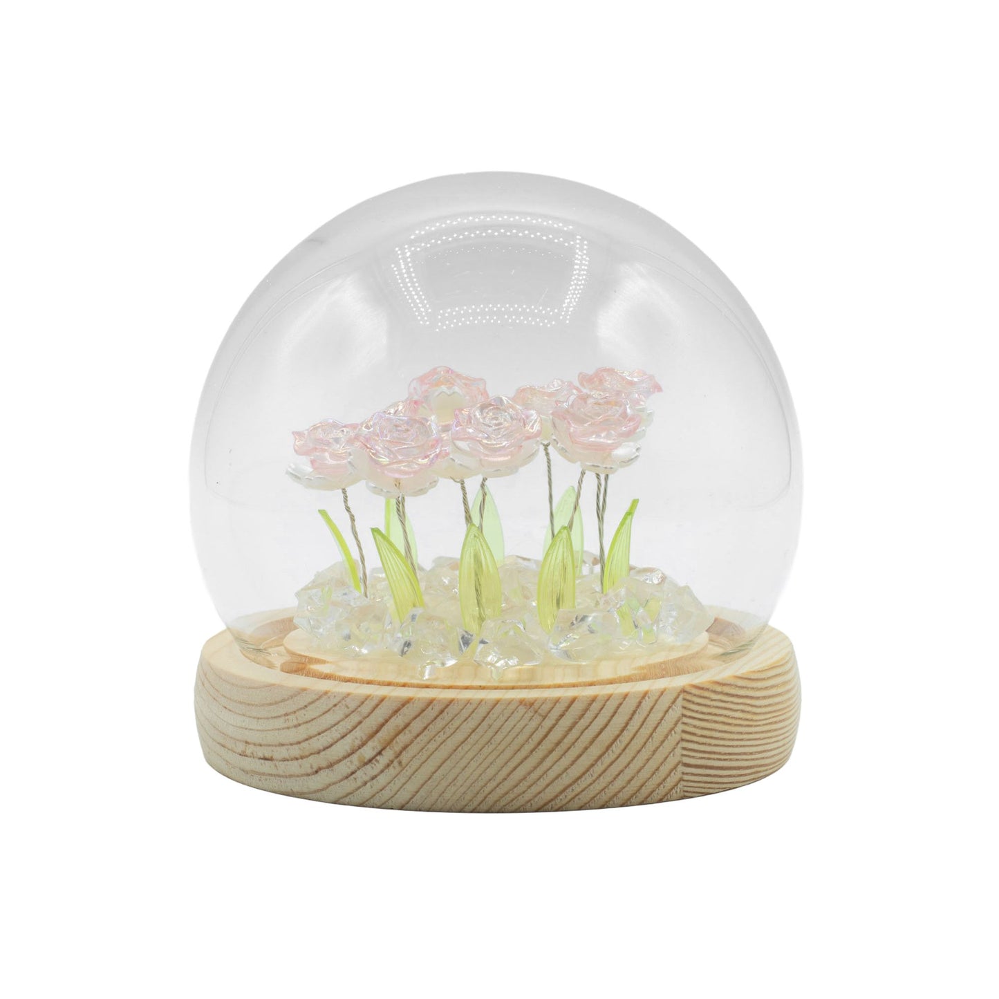 Floral Glow Garden Dome - 10 Pink Roses