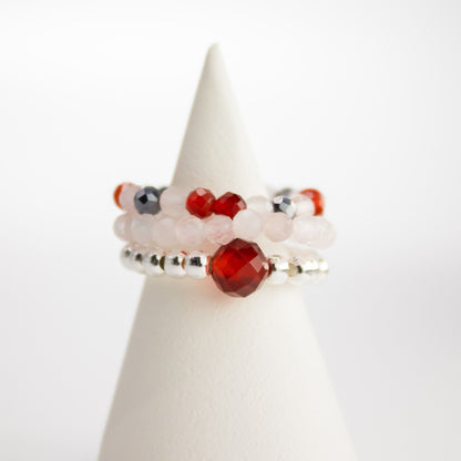 Nymph Spirit Gemstone Ring Set - Love & Flame