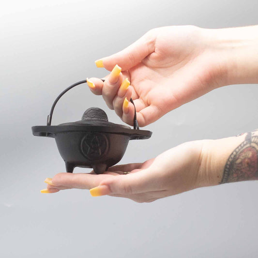 Cast Iron Cauldron with Pentagram
