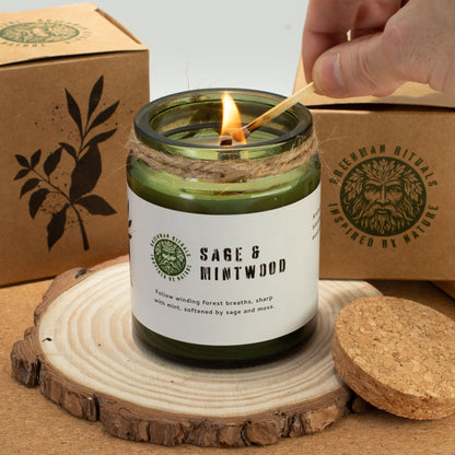 Greenman Woodwick Soy Candle - Moss & Mist