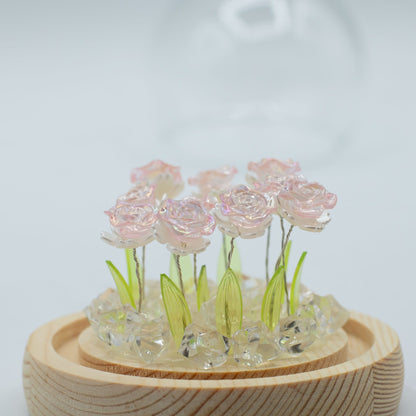 Floral Glow Garden Dome - 10 Pink Roses