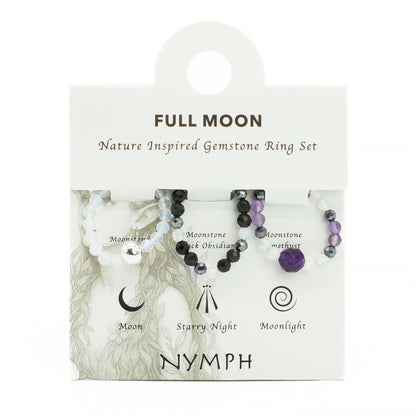 Nymph Spirit Gemstone Ring Set - Full Moon