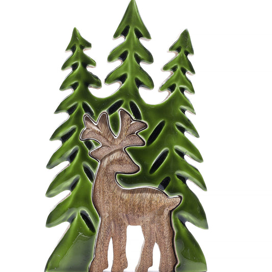 Lost in the Forest -  Stag in the Forest 3D Wooden Decoration