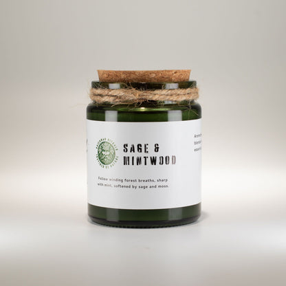 Greenman Woodwick Soy Candle - Sage & Mintwood