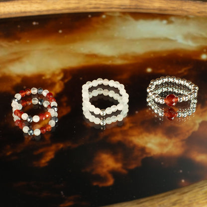 Nymph Spirit Gemstone Ring Set - Love & Flame