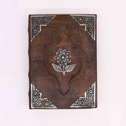 Large Leather Rose Journal