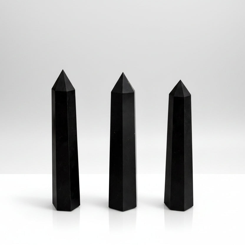 Gemstone Six Face Obelisk Point approx 17cm - Black Tourmaline