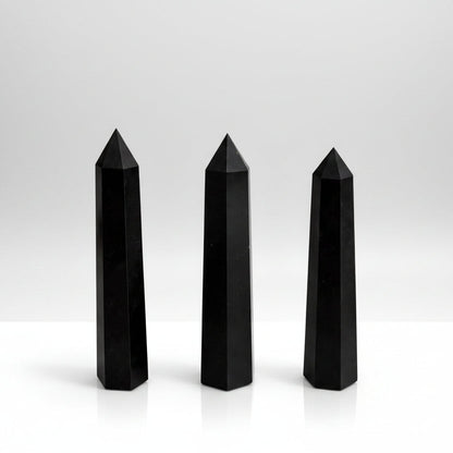 Gemstone Six Face Obelisk Point approx 17cm - Black Tourmaline