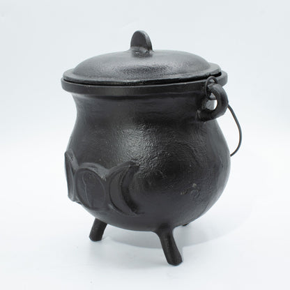 Extra Huge Cast Iron Cauldron with Triple Moon