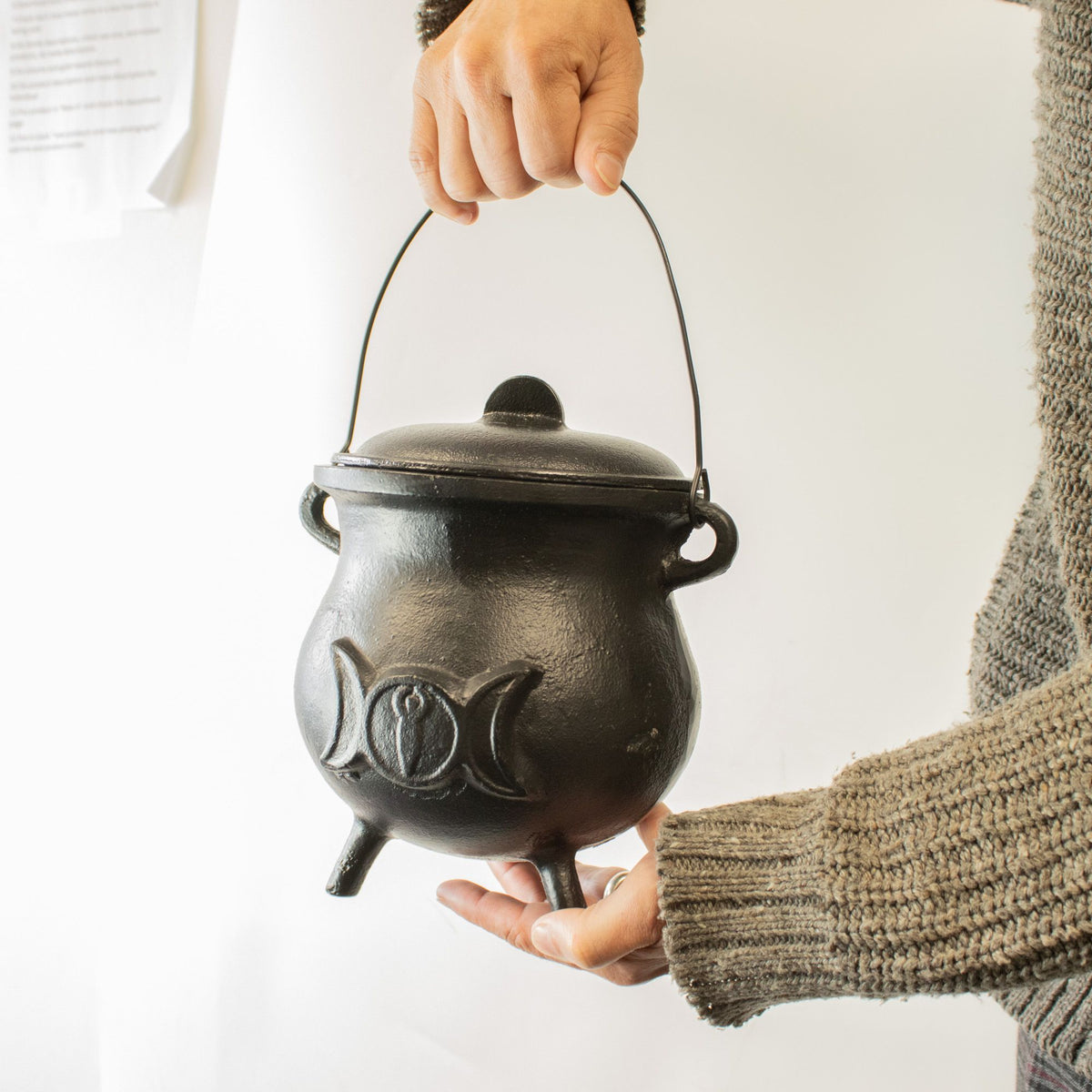Extra Huge Cast Iron Cauldron with Triple Moon