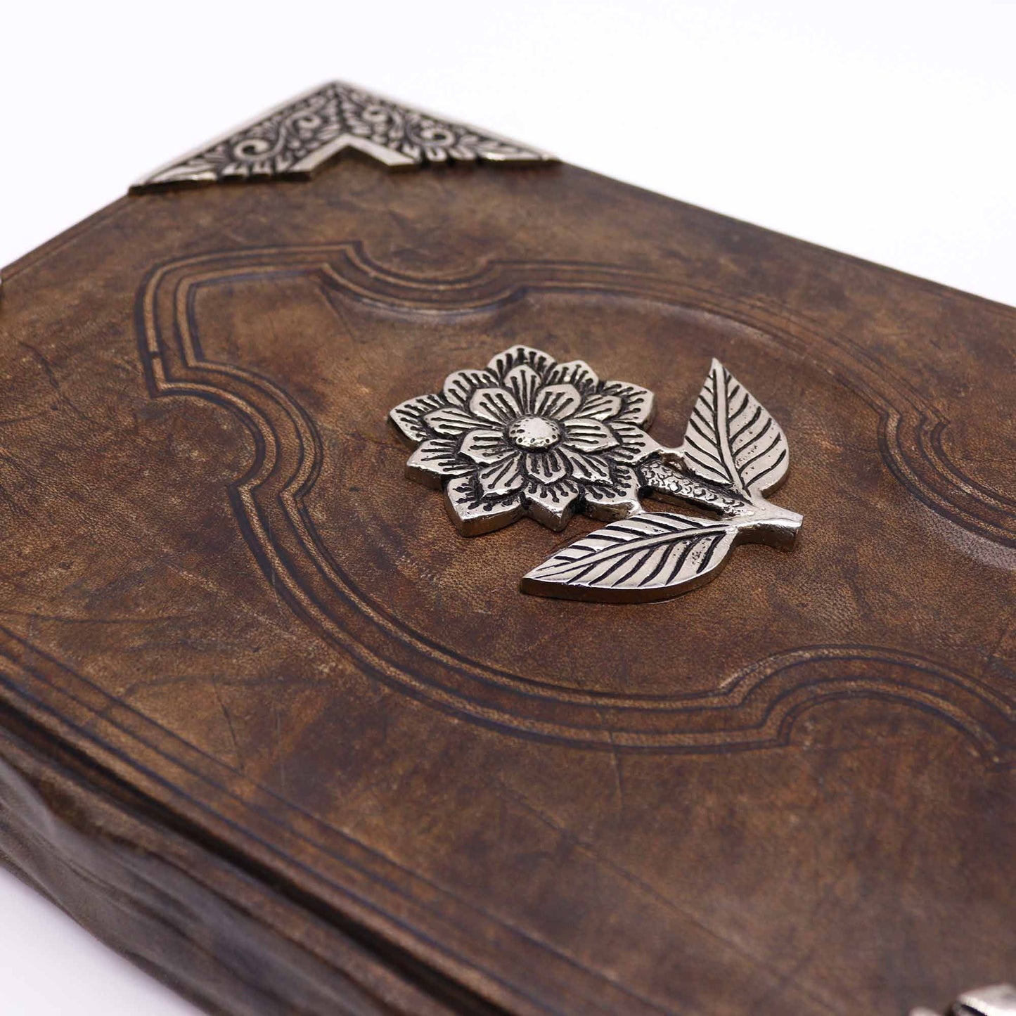 Large Leather Rose Journal